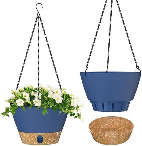 Zmtech Lot De Pots De Fleurs Suspendre De Cm Bleu Pour