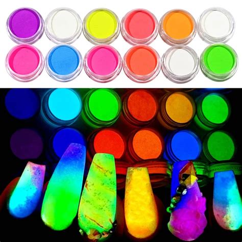 Conjunto De Colores De Pigmento Luminoso Fosforescente De Larga