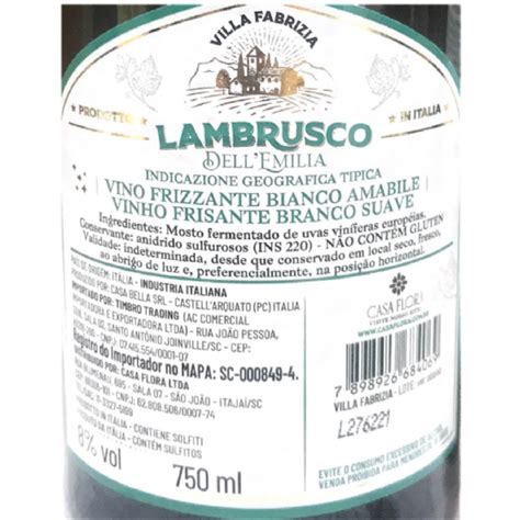 Vinho Frisante Lambrusco Bianco Amabile It Lia