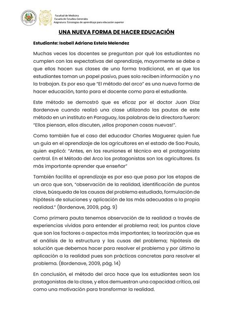 UNA Nueva Forma DE Hacer Educación ensayo Facultad de Medicina