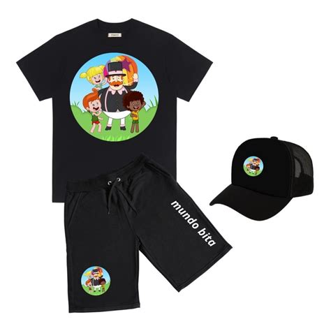 Camiseta E Bermuda Infantil Mundo Bita Boné Juvenil Conjunto Shopee