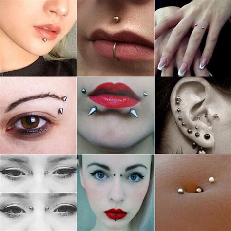 Sticker Fake Belly Eyebrow Lip Piercing Stud Non Piercied Earring Stud