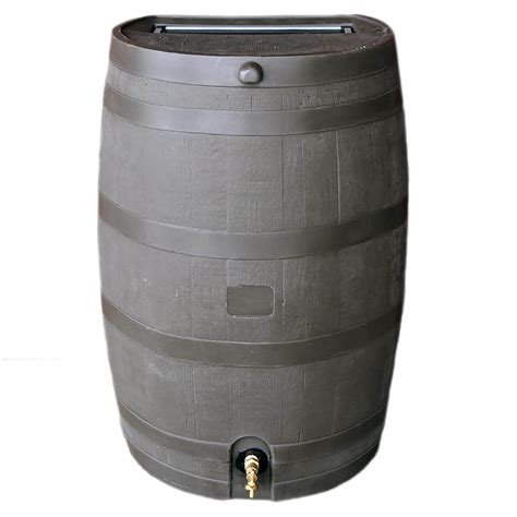 Rts Home Accents Gal Rain Barrel Walnut Color With Brass Spigot