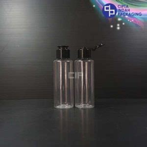 Botol Fliptop Topi 100 Ml RF Bening Tutup Hitam Cipta Indah Packaging