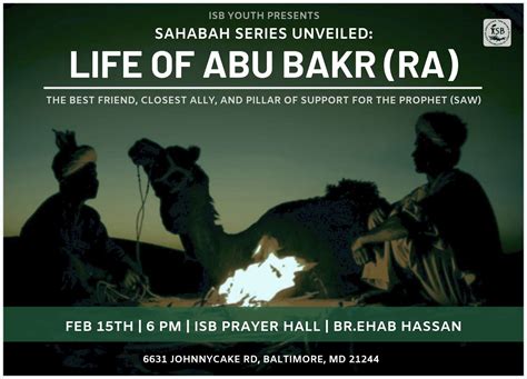 Feb 15 – The Life of Abu Bakr (RA) – Islamic Society of Baltimore