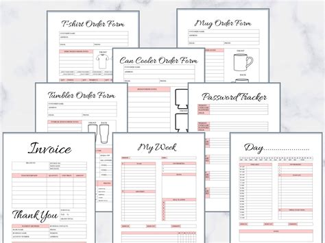 Business Essentials Order Form Tumbler Order Form Business Etsy