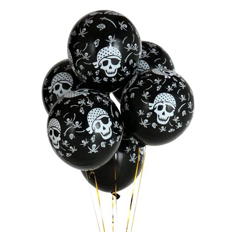 10pcs 12inch Skull Latex Balloons Halloween Pirate Air Globos Pirates