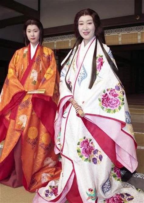 Matsu Takako And Mita Yoshiko Japanese Actresses In Heian Era Costume