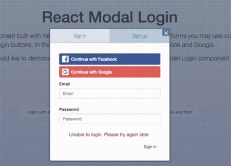 Build A React Modal Pop Up Login Form With Hooks And Get Off