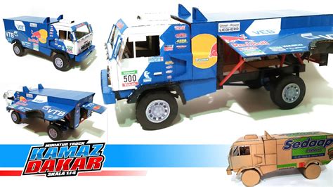 MEMBUAT MINIATUR TRUCK KAMAZ DAKAR DARI KARDUS HANDMADE YouTube