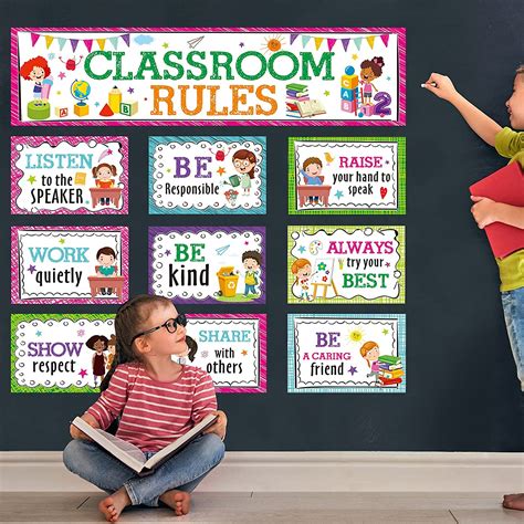 Classroom Rules Bulletin Board Set For Classroom Decorations Classroom