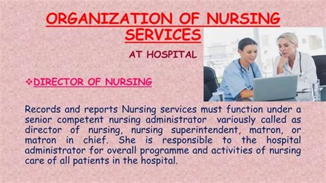 Organization And Functions Of Nursing Services Presentation PPT