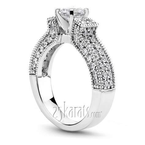 Bead Set Diamond Engagement Ring 102 Cttw 25karats