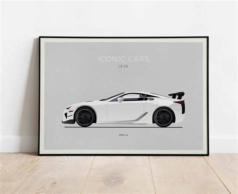 Lexus Lfa Poster Lexus Inspired Car Illustration Home Decor Wall Art