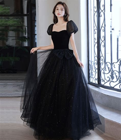 Black Tulle Long Ball Gown Dress Black Evening Dress · Little Cute · Online Store Powered By