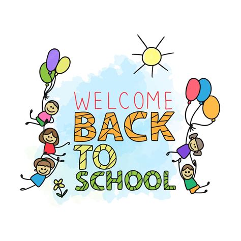 Premium Vector Welcome Back To School Handwritten Quotes Cute Cartoon