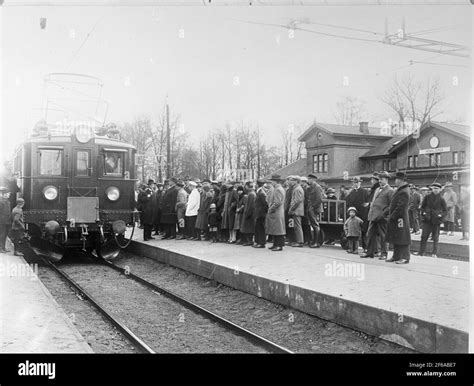 First electric train Stock Photo - Alamy