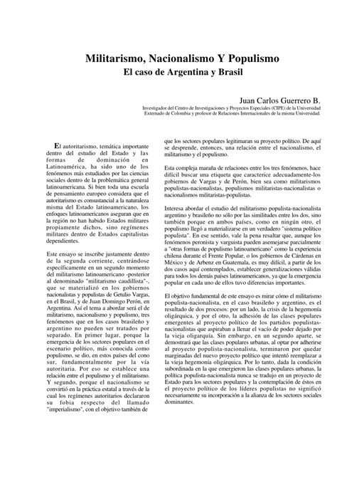 Pdf Nacionalismo Populismo Y Autoritarismo