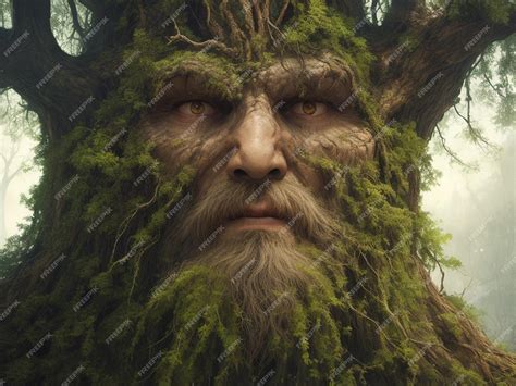 Premium Ai Image The Head Of The A Haunted Tree Man Fantasy Digital