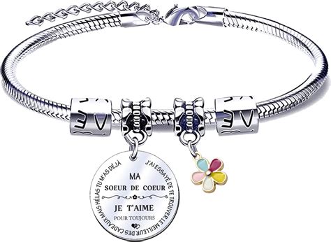 JRZDFXS Bracelet Soeur Cadeau De Bracelet De Charme De Soeur Ma Soeur