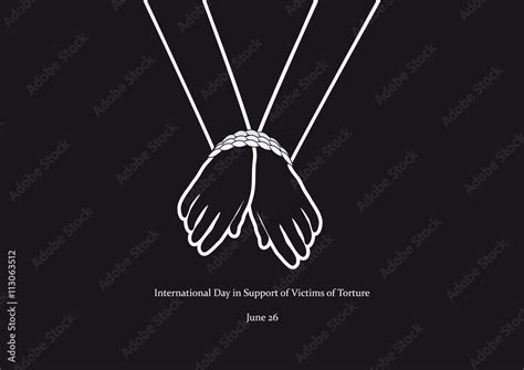 International Day In Support Of Victims Of Torture Vector Black And