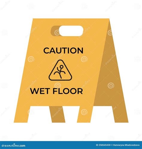 Wet Floor Yellow Sign Vector Illustration Stock Vector Illustration