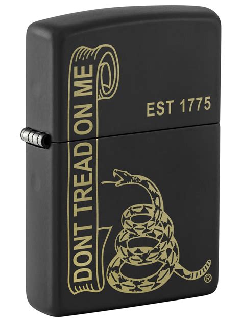 Zippo Lighter Don T Tread On Me Engraved Black Matte 81509 Lucas Lighters