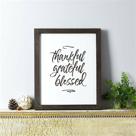 Thankful Grateful Blessed Wall Plaque