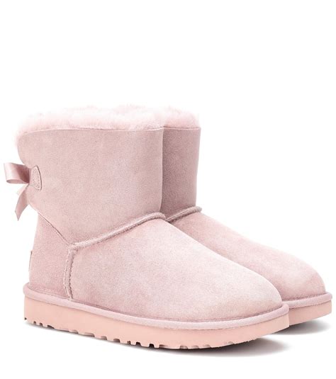 Ugg Mini Bailey Bow Ii Suede Boots In Pink Lyst