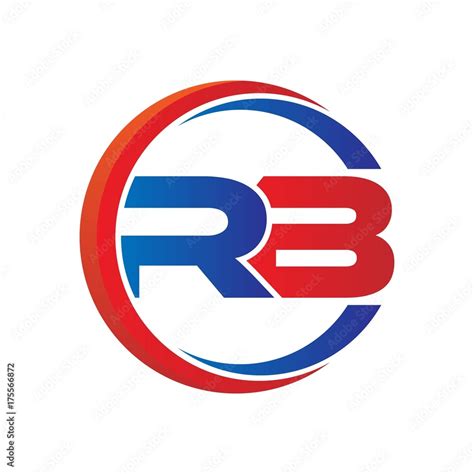 Vecteur Stock Rb Logo Vector Modern Initial Swoosh Circle Blue And Red