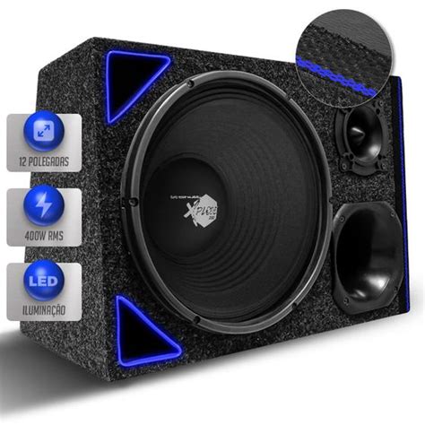 Caixa De Som Trio Automotivo Shutt Woofer Xplode 12 Polegadas 400w RMS