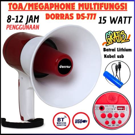 Jual MEGAPHONE PENGERAS SUARA TOA DORRAS DS 777 FLECO HW 8R BLUETOOTH