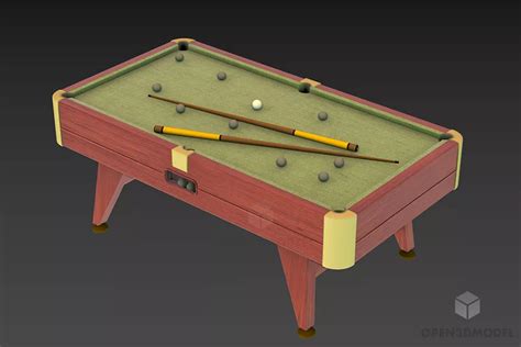 European Billiard Table With Balls Free 3d Model 3ds Gsm Open3dModel