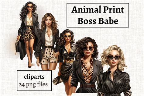 Leopard Print Boss Babe Clipart Graphic By Mashmashstickers Creative Fabrica