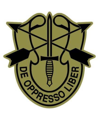 U S ARMY SPECIAL FORCES DE OPPRESSO LIBER Vinyl Decal Sticker Olive