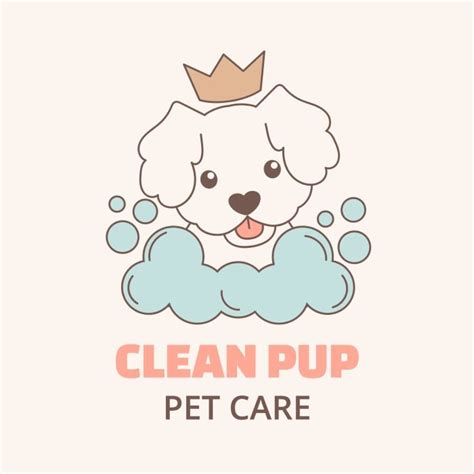 Personalize And Get This Cute Pastel Clean Pup Pet Care Logo Template