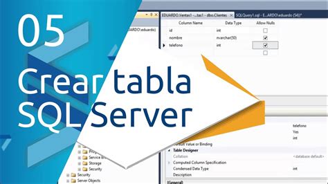 Sql Server 05 Crear Una Tabla Youtube