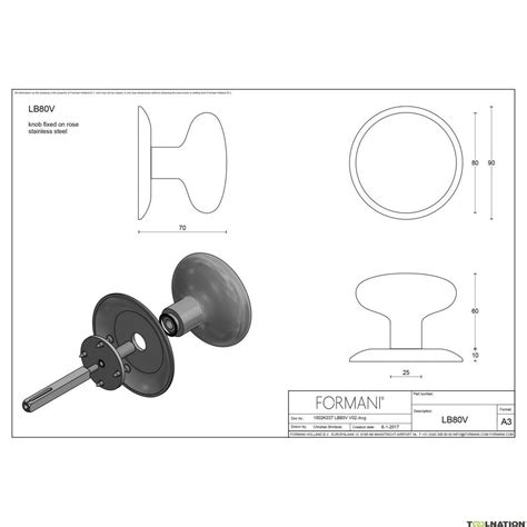 Formani 1502K037NMXX0 BASICS LB80V Front Door Knob Fixed On Rosette