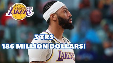 Anthony Davis Lakers Agree To A 3 Year 186 Million Contract Extension