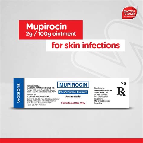 Watsons Mupirocin 2 Ointment 5g [prescription Required] Watsons Philippines