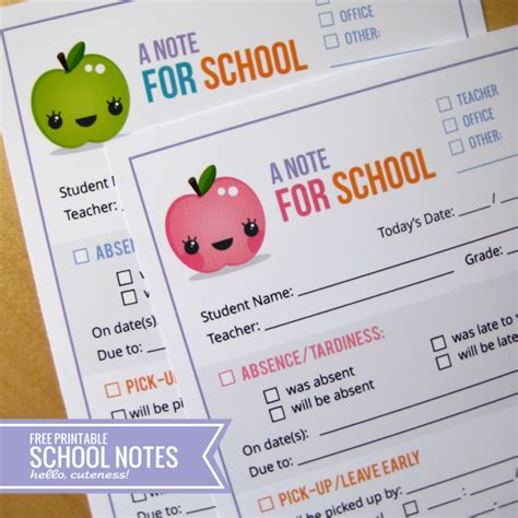 7 Best Images Of Free Printable School Note Template Free Printable