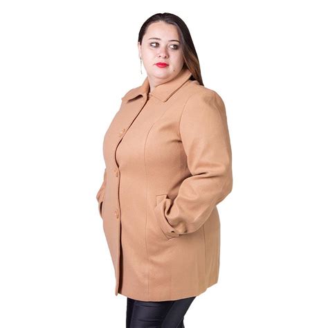 Casaco Feminino Plus Size L Batida Facinelli Bege Zuazen