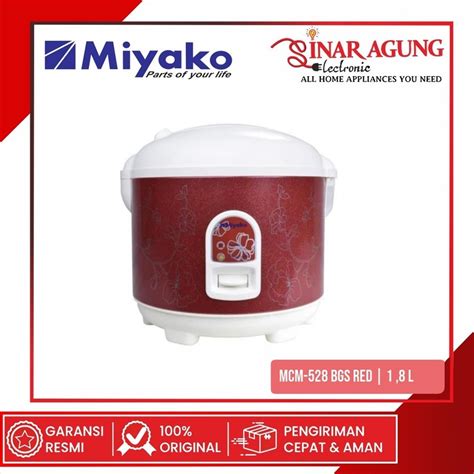 Jual MIYAKO MCM 528 BGS MCM528BGS RICE COOKER 1 8 L 3 IN 1 RED