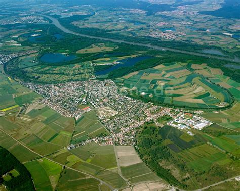 Luftaufnahme Linkenheim Stadtrand Mit Landwirtschaftlichen Feldern In