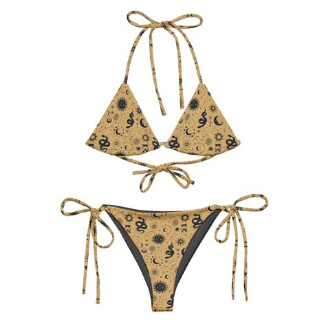 Sandy Desert Celestial String Bikini Set Recycled Alternative Bikini Gothic Swimsuit Eco