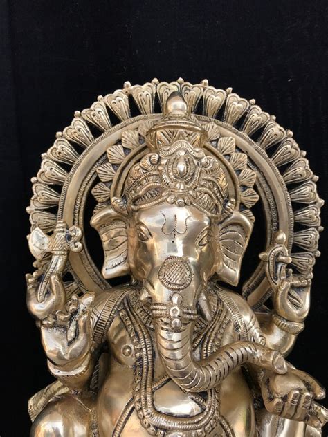 Ganesh Statue Brass Etsy