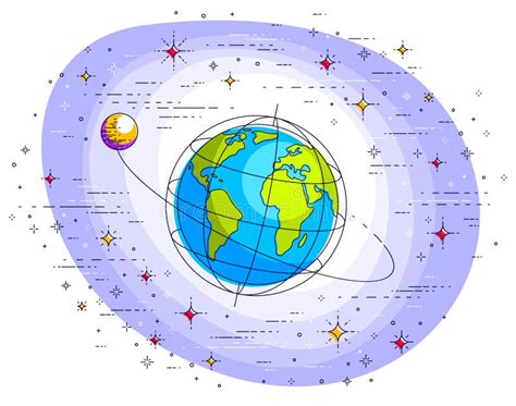 Erde Im Weltraum Unser Planet In Riesigen Kosmos Von Meteoriten