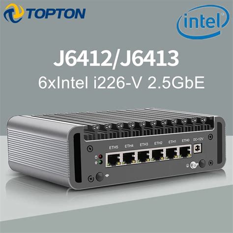 New 12th Gen Micro Firewall Appliance 6 Intel I226 V Nic Ports Fanless Mini Pc Celeron J6413