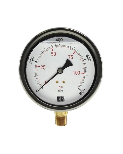 Pressure Gauge Entry L F 100mm 0 800 KPa 3 8 BSPT Allied Pumps