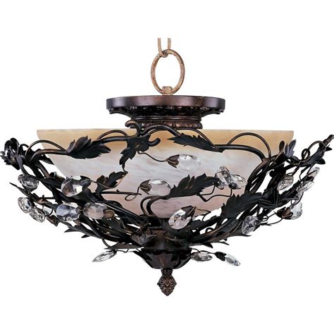 Maxim Lighting Elegante 3 Light Oil Rubbed Bronze Semi Flush Mount Light 2859oi The Home Depot